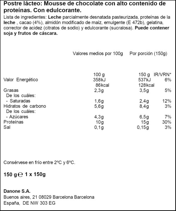 DANONE YOPRO PROTEINA MOUSSE XOCO 200G