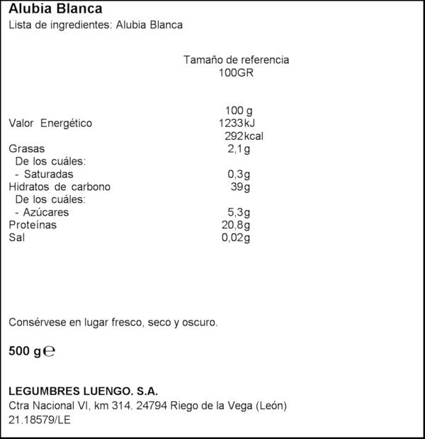 LUENGO MONGETA BL.500G.