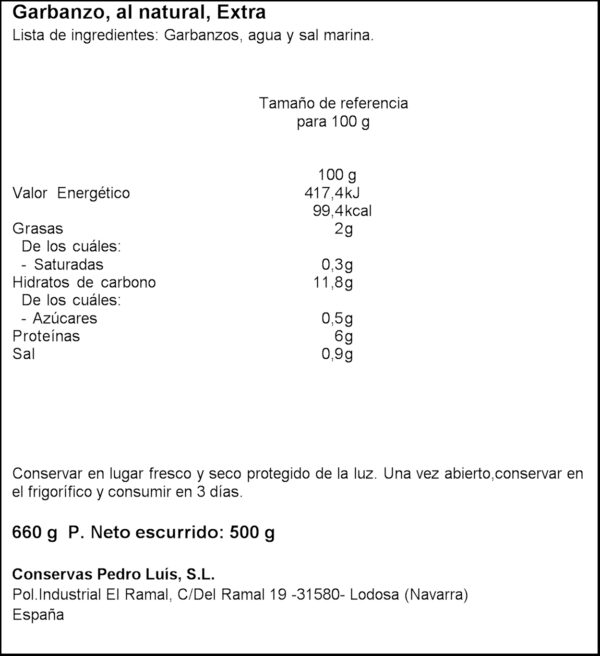 PEDRO LUIS CIGRONS CUITS 660GR