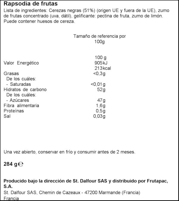 S. DALFOUR CIRERES NEGRES 284GR