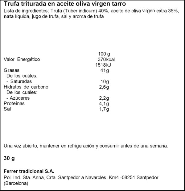 FERRER TOFONA TRITURADA 30GR