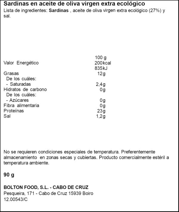 CUCA ECO SARDINES EN OLI D'OLIVA VERGE EXTRA 90GR