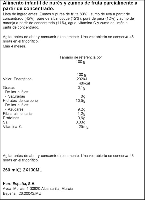 HERO SUC FRUITES VARIADES 2X130ML