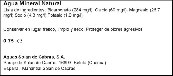 SOLAN CABRA AIGUA MINERAL 75CL