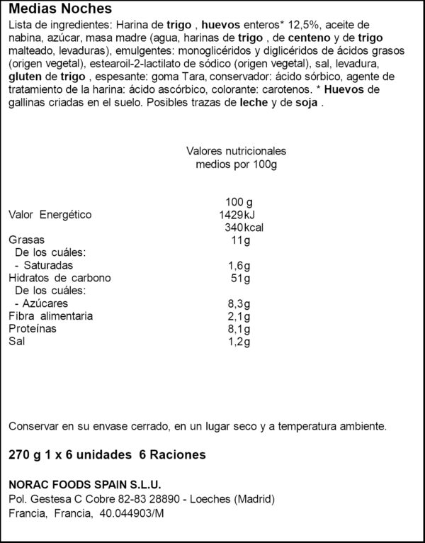 LA BOULANGERE MEDIAS NOCHES X6, 270G