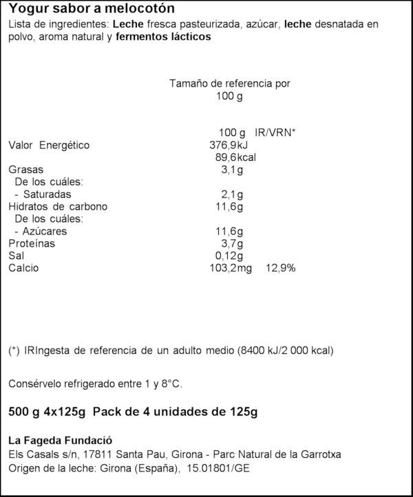 LA FAGEDA IOGURT GUST PRESSEC 4X125GR