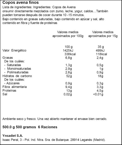 NATURTIERRA FLOCS CIVADA 500GR