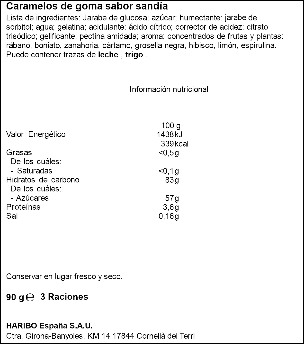 HARIBO SÍNDRIA 100GR