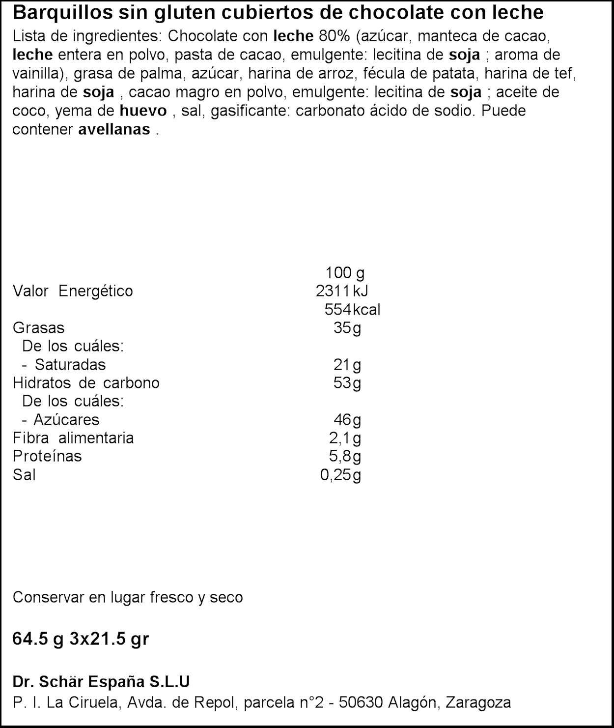 SCHAR BARRETES MULTIPACK S/GLUTEN 3X21,5GR