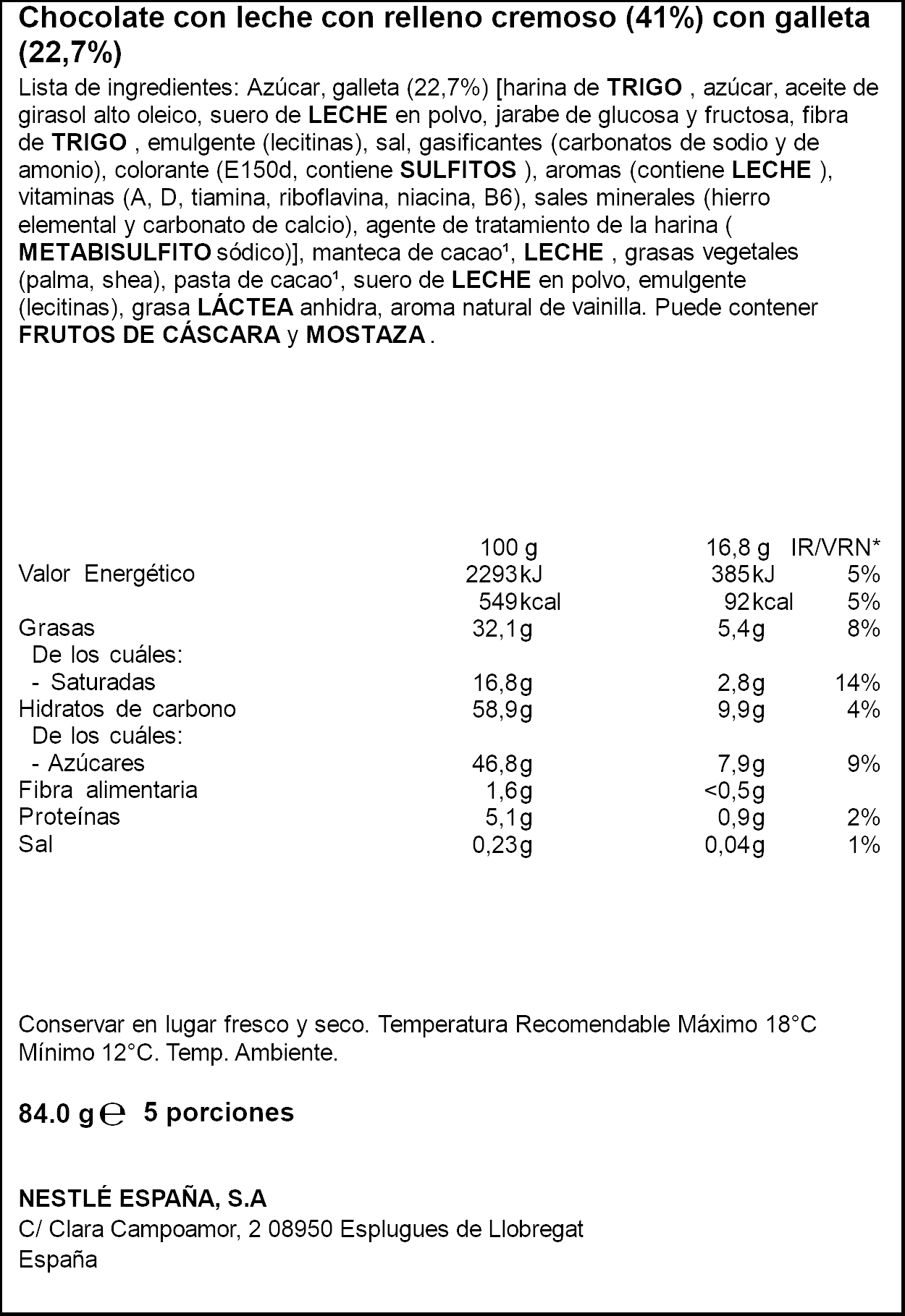 TOSTA RICA TABLETA XOCO/GALETA 84GR