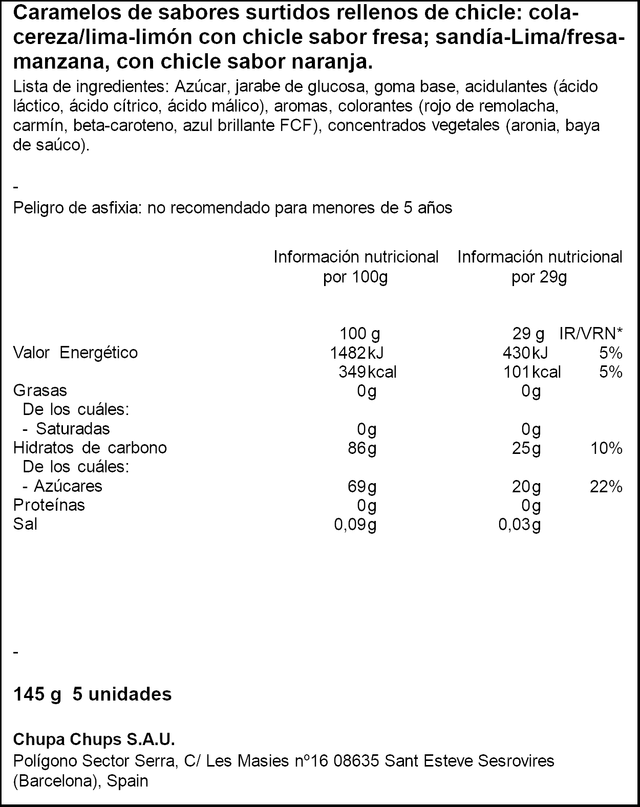 CHUPA CHUPS XXL 5X29GR