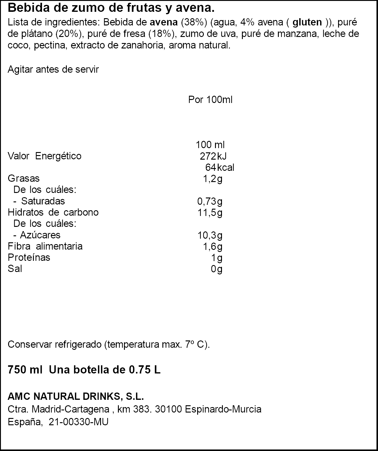 VIANATURE SUC CIVADA/MADUIXA/PLÀTAN 750ML