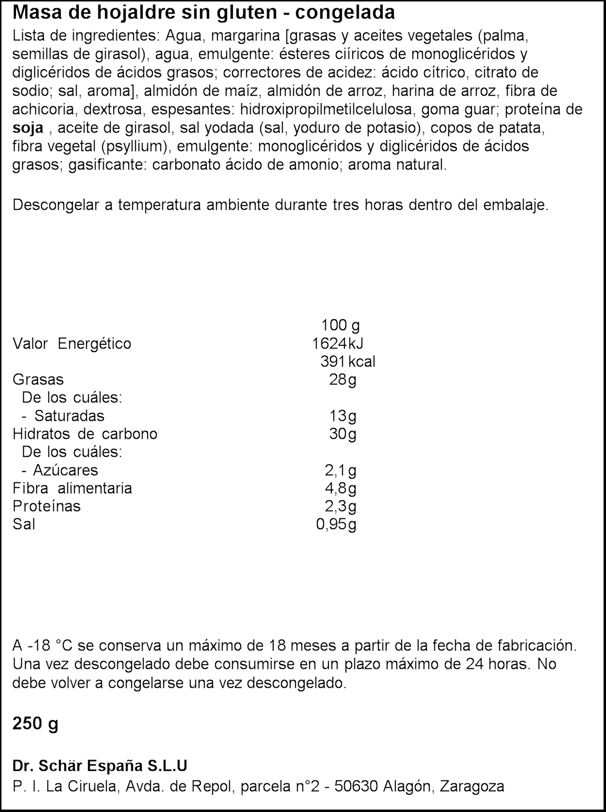 SCHAR MASSA MIL FULLES S/GLUTEN 250GR